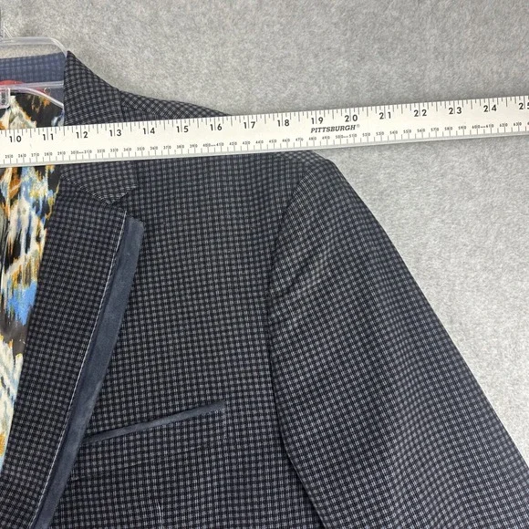 Robert Graham Blazer Mens 42R Blue Check Velvet Sports Coat Suit Jacket READ - Picture 3 of 12